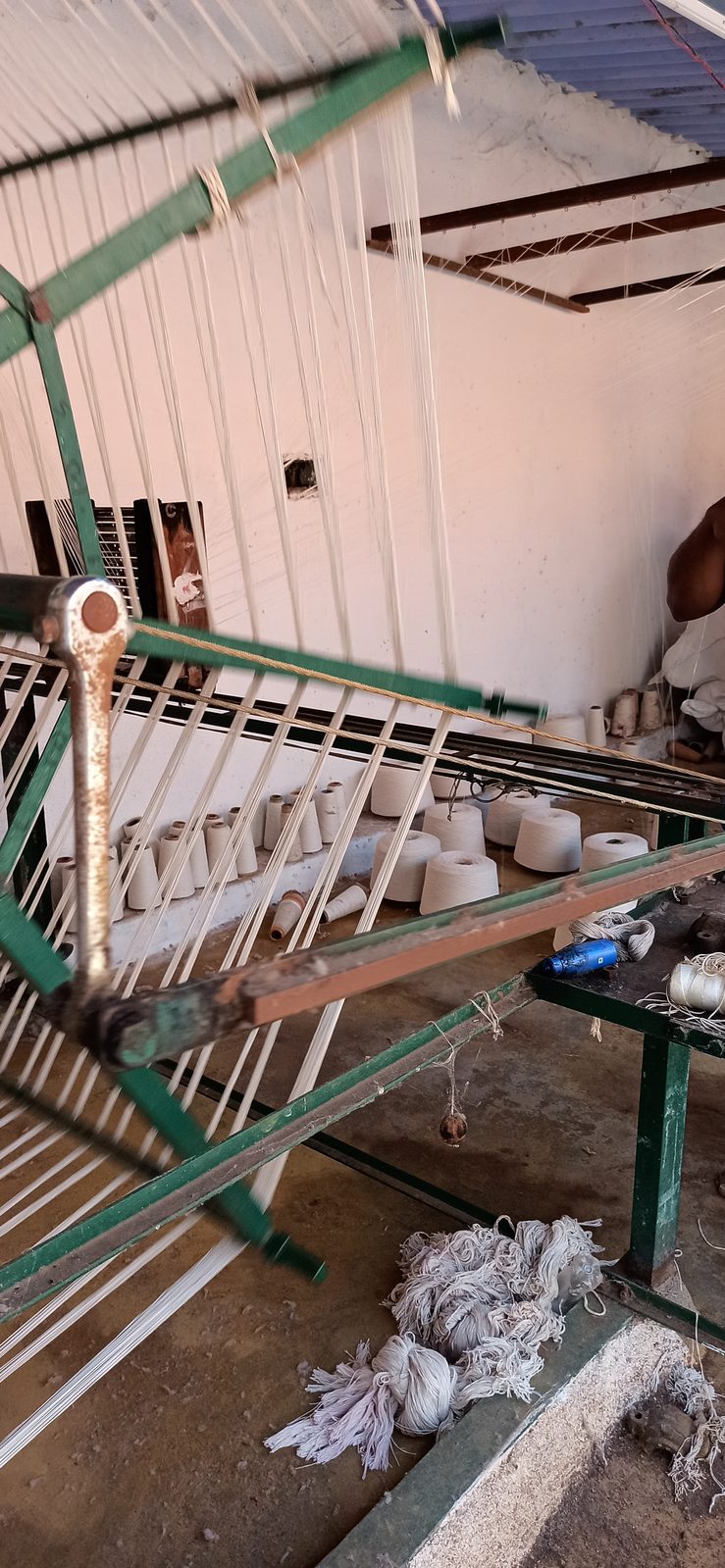 Warp winding process for Jamakkalam weaving